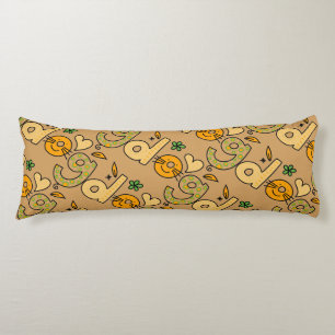 Brown Dog Cartoon Pattern Lichaamskussen