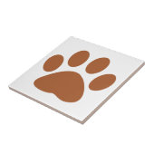 Brown Dog Cat Paw Print Tegeltje (Zijkant)