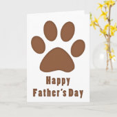 Brown Dog Paw Print Happy Vaderdag Kaart (Gele Bloem)