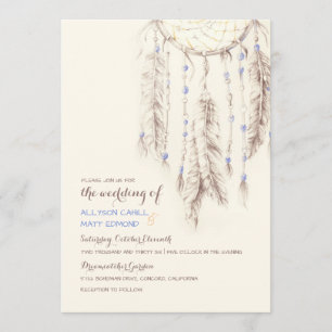 Brown Dreamcatcher Boho Faire-part de mariage