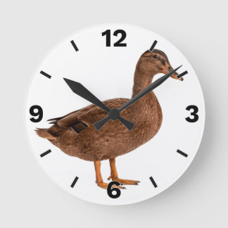 Brown Duck Farm Animal Countryside Rustic Decor Ronde Klok