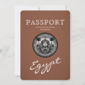 Brown Egypt Passport Wedding Save the Date (Devant)