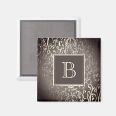 Brown Élégant aimant Monogramme (Recto/Verso)