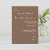 Brown Elegant Chic Calligraphy Wedding Kaart (Staand voorkant)