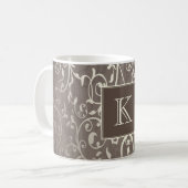 Brown Élégant Monogram Mug (Devant gauche)