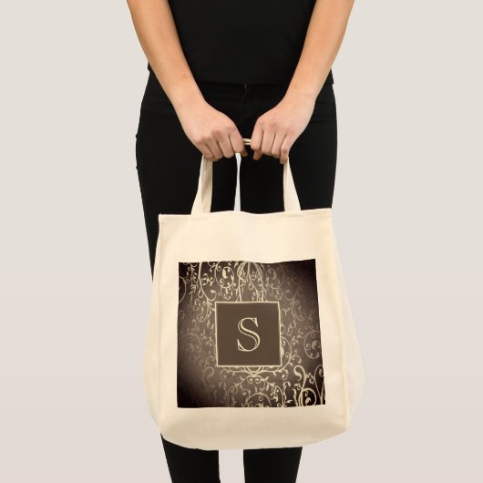 Brown Élégant Sac fourre-tout Monogramme (Devant (produit))