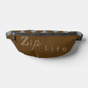 Brown Élégant Zip Life Cut Sew Fanny Pack