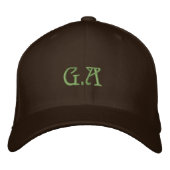 Brown Embroidered Cap with Personalized Initials Geborduurde Pet (Voorkant)