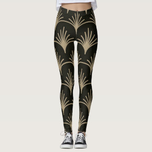 Brown en Biege Art Deco Design Leggings