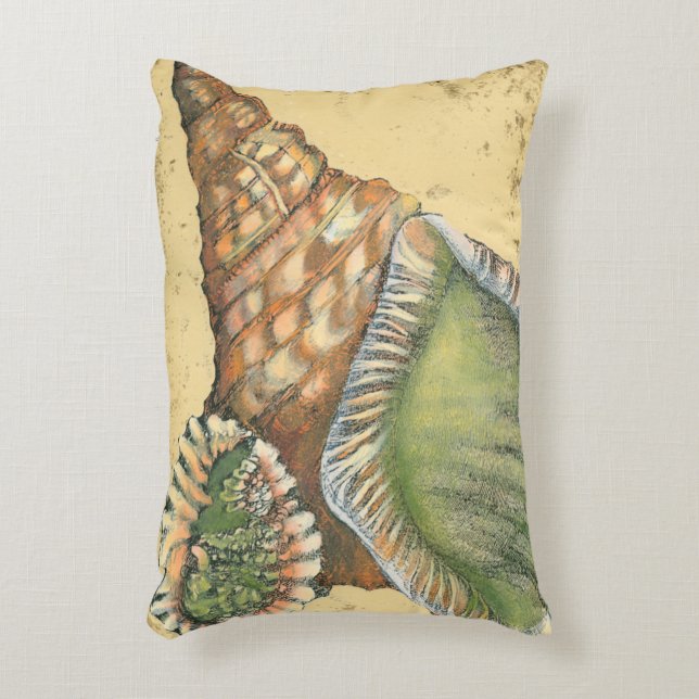 Brown en Green Seashell Decoratief Kussen (Voorkant(Verticaal))