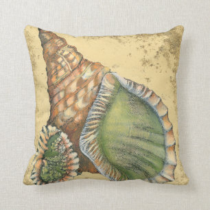 Brown en Green Seashell Kussen