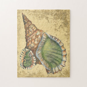 Brown en Green Seashell Legpuzzel