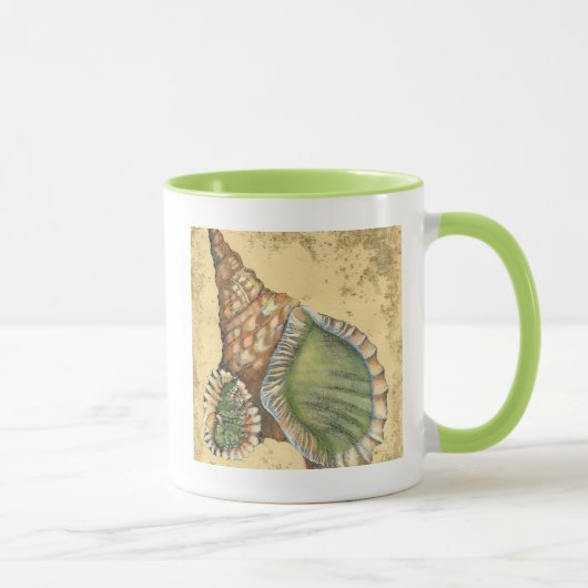 Brown en Green Seashell Mok (Rechts)