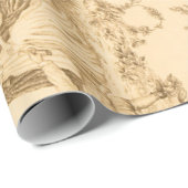  Brown en Ivory Toile Cadeaupapier (Rol Hoek)