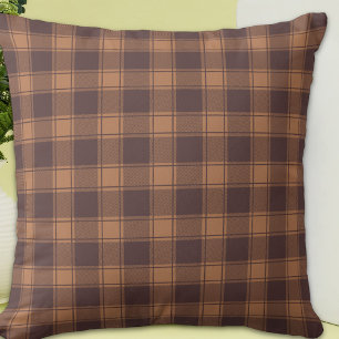 Brown En vichy Automne Oreiller d'automne