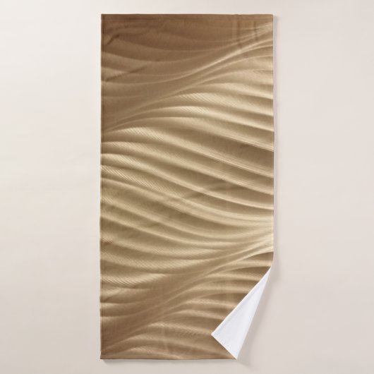 BROWN EN WITTE GESRIPTE TEXTIEL BADHANDDOEK (Badhanddoek)