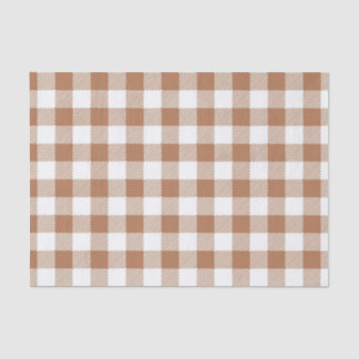 BROWN- EN WITTE HERFST GINGHAM PLAID PATROON TISSUEPAPIER