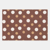 BROWN- EN WITTE POLKA-PUNTEN EN PLAIDEN INPAKPAPIER VEL (Voorkant)