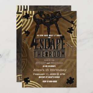 Brown Escape the Room Murder Mystery Dinner Party Kaart