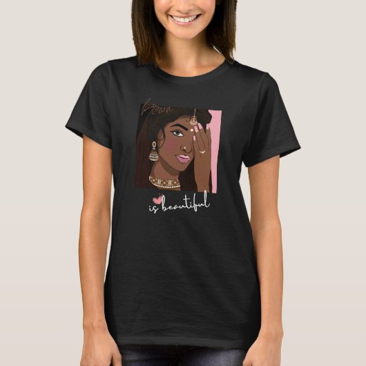 Brown est magnifique Tshirt pour filles Brown (Devant)