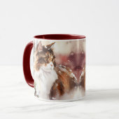 Brown Et Blanc Maine Coon Tabby Café Mug (Devant gauche)