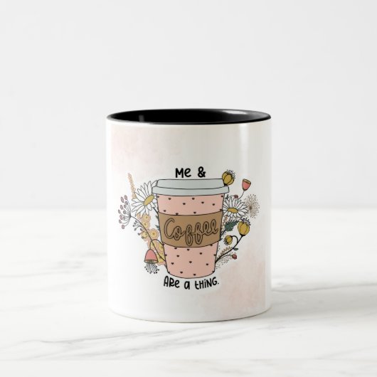 Brown et crème esthétique café Mug (Centre)