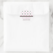 Brown et rose : Sticker d'adresse de point Polka (Sac)
