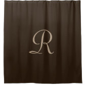 Brown et Tan Monogramme rideau de douche (Devant)