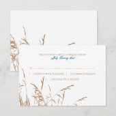 Brown et Turquoise Sea Grass Beach Wedding rsvp (Devant / Derrière)