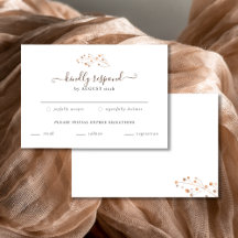 Brown Fall In Love Autumn Foliage Carte RSVP