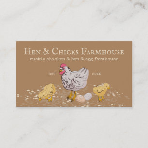 Brown Farmhouse Rustic Chicks Hen Boerderij Visitekaartje