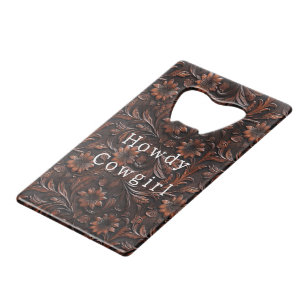 Brown Faux Cuir Cowgirl Floral