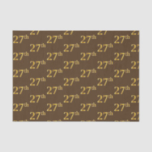 Brown, Faux Gold 27th (27th) Event Tissuepapier