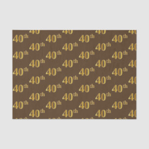 Brown, Faux Gold 40th (40ste) event Tissuepapier