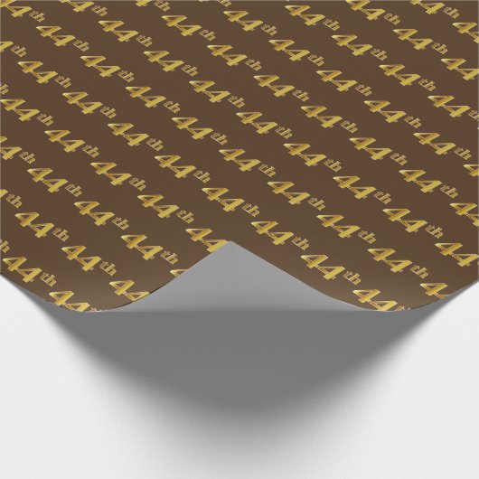 Brown, Faux Gold 44e (44e) gebeurtenis Cadeaupapier (Hoek)