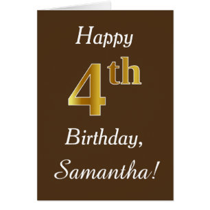 Brown, Faux Gold 4ème anniversaire + Nom personnal