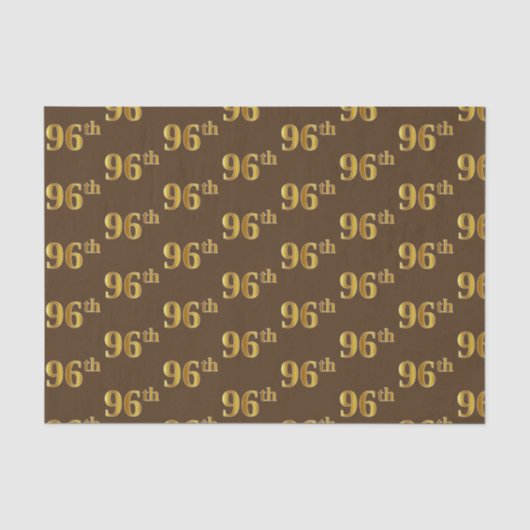 Brown, Faux Gold 96th (negenennegentig) Event Tissuepapier (Voorkant)