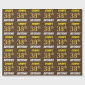 Brown, Faux/Imitation Gold, "38th BIRTHDAY" Cadeaupapier (Vlak)