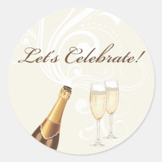 Brown "Fêtons ça !" Sticker Champagne