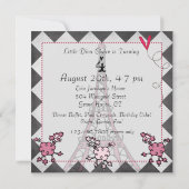 Brown fille de cheveux Ooh La La Paris Invitation (Dos)