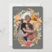 Brown fleurs automnales Thanksgiving Carte photo (Devant)