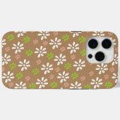 Brown Fleurs Motif iPhone 15 Pro Max Coque (Verso (horizontal))
