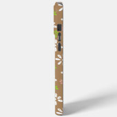 Brown Fleurs Motif iPhone 15 Pro Max Coque (Verso / Gauche)