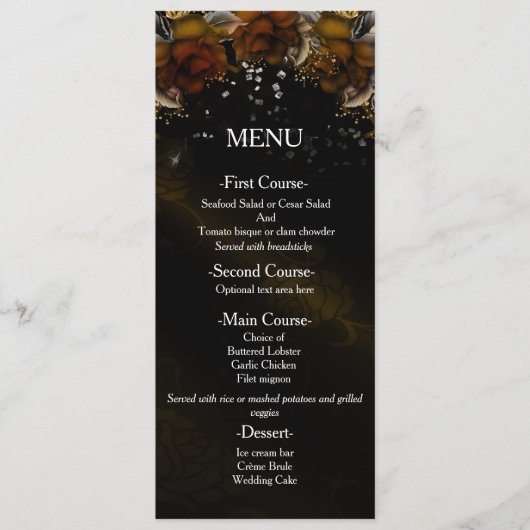 Brown Floral Rose Automne Mariage de automne Carte (Devant)