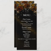 Brown Floral Rose Automne Mariage de automne Carte (Devant / Derrière)