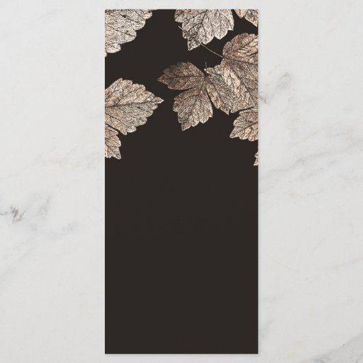 Brown foncé et bronze Feuille Rustic Fall Menu (Dos)