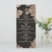 Brown foncé et bronze Feuille Rustic Fall Menu (Debout devant)