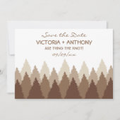 Brown Forest Range Woodland Bruiloft Save The Date (Voorkant)
