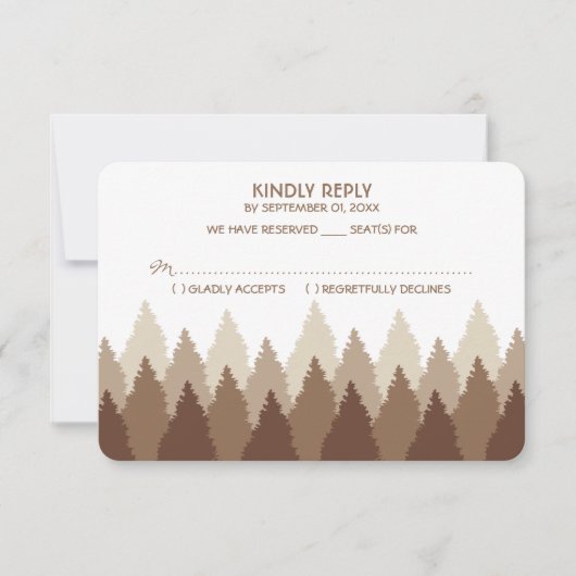 Brown Forest Range Woodland Wedding RSVP (Devant)
