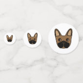 Brown Français Bulldog Face Table Confetti (Devant)